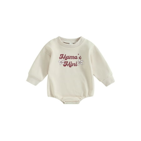 

Canis Long Sleeve Round Neck Bodysuit for Baby with Heart and Letter Print