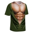 thumbnail image 5 of KIHOUT Summer Mens T-Shirts, Men's Fashion Muscular Men Print Fashion Fitness Round Neck Short Sleeve T-Shirt Army Green L, 5 of 5