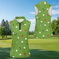 thumbnail image 4 of HUIACONG Matching Golf Outfits for Couples Womens Sleeveless Golf Shirts Men Short Sleeve Collared Athletic Tops Quarter Zip Quick Dry Moisture Wicking Active Wear Green Woman S, 4 of 6
