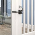 thumbnail image 3 of Pestillo para puerta de jardín, pestillo automático por gravedad, cerradura de puerta de hierro con resorte, con cable ajustable para cercas de metal de jardín, color negro, 11,6 x 6 x 4,3, 3 of 5