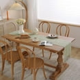 thumbnail image 3 of XINQIHANG Farmhouse Table Runner Rustic Style 13\u201c x 72\u201d, Braided Striped Linen Fall Table Runner 72 Inches Long with Tassels for Dining Room Kitchen Reading Dresser Décor,Green, 3 of 7