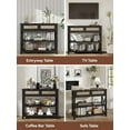 thumbnail image 5 of Selooye Console Table with 2 Rattan Drawers, Entryway Table with 3-Tier Storage Shelves, Narrow Long Sofa Table for Entryway, Hallway, Foyer and Living Room, Black, 5 of 8