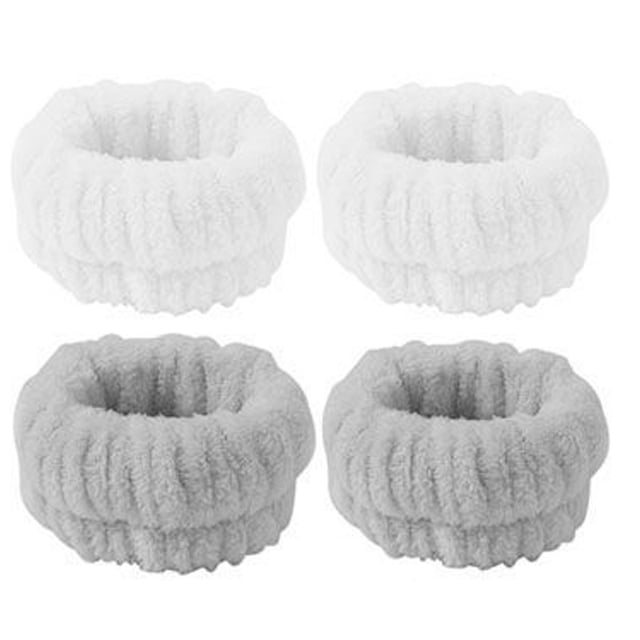 Toallas de muñeca, 4 unidades de muñequeras elásticas, toalla de muñeca para spa, muñequera para lavado de cara, evita que el líquido se derrame en los brazos, muñequera de microfibra para mujeres y
