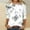 01#Gray, variant on Printed Loose 3/4 Sleeves Round Neck Casual Blouses & Tops Women's