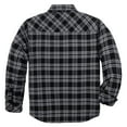 thumbnail image 3 of COEVALS CLUB Men's Sherpa Lined Flannel Long Sleeve Cotton Plaid Snap Button Up Shirts Quilted Jacket (Gray, Black/9# Large), 3 of 8