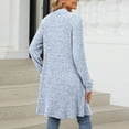 thumbnail image 7 of Durtebeua Women's 2024 Fall Long Sleeve Open Front Contrast Cardigan Sweaters Oversized Knit Hooded Light Blue,L, 7 of 7