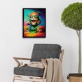 thumbnail image 2 of Psychedelic Stoned Clown Trippy Colourful Art Print Framed Poster Wall Decor 12x16 inch, 2 of 5