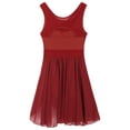 thumbnail image 5 of Doomiva Women Lyrical Dance Dresses V-Neck Chiffon Ballet Latin Dance Dress Red M, 5 of 7