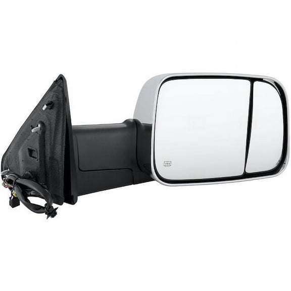 Right Passenger Side Power Mirror - with Power Folding, Memory, Heated Glass, Turn Signal, Puddle Lamp, Chrome Cap - Compatible with 2013 - 2018 Ram 2500 2014 2015 2016 2017