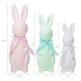 thumbnail image 3 of 3 Pack Easter Decorations Large Flocked Bunny Kit Easter Table Decor Spring Table Centerpieces Bunny Figurines Decorations Solid Color Rabbit Centerpiece Tabletop for Home Office Indoor Party, 3 of 9
