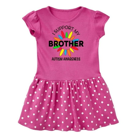 

Inktastic I Support My Brother Autism Awareness Gift Toddler Girl Dress