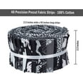 thumbnail image 6 of Soimoi 40Pcs Floral Artistic Print Cotton Precut Fabrics For Quilting Craft Strips 2.5x42inches Jelly Roll - Black, 6 of 9