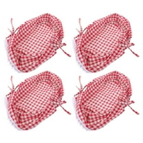 OUNONA 4Pcs Fitted Basket Liners for Woven and Wire Baskets Decorative Cloth