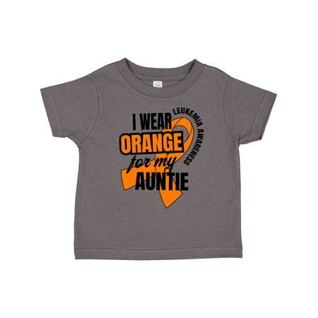 

Inktastic I Wear Orange for My Auntie Leukemia Awareness Gift Toddler Boy or Toddler Girl T-Shirt