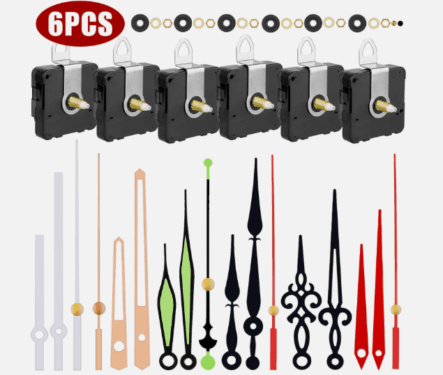 6PCS DIY Wall Quartz Clock Movement Mechanism Replacement Repair Parts Kit