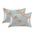 thumbnail image 3 of Ryvnso Satin Pillowcase Coral Starfishes Pillow Cases Standard Size 30x20in, 3 of 6