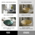 thumbnail image 3 of VIGO Giovanni Oceania Blue Glass 17 in. L x 17 in. W x 6 in. H Round Vessel Bathroom Sink, 3 of 8