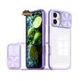 thumbnail image 2 of For Apple iPhone 16 Pro Max (6.9") Slide Camera Cover Lens protector Anti-Scratch Shockproof Clear Back and Color Frame Bumper Phone Case Cover by Xpression - Purple, 2 of 6