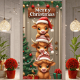 thumbnail image 6 of Festive Design Merry Christmas Banner Christmas Decorations Cow Theme Holiday Backdrop for Children Family Celebration Photography, 6 of 9