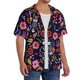 thumbnail image 2 of Fotbe Dancing Skeletons Floral Garden Camisa Estampada de Manga Corta para Hombre, Casual de Verano, Estilo Playero, Sin Arrugas-Large, 2 of 5
