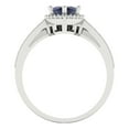 thumbnail image 4 of 2.48 ct Brilliant Marquise Cut Blue Sapphire 18K White Gold Halo Solitaire with Accents Engagement Bridal Wedding Ring Band Set size 8.25, 4 of 7