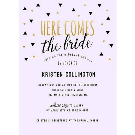 Here Comes the Bride Standard Bridal Shower Invitation