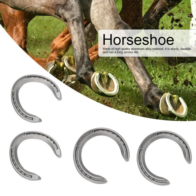 Aluminium Alloy Horseshoe Kit Sturdy Anti Slip Horse Racing Accessory 4Pcs