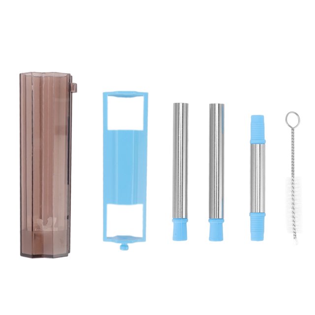 Straw, Environmental Protection Foldable Straw Stainless Steel Easy To Clean With Cleaning Brush For Office