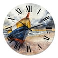 thumbnail image 2 of Designart 1 in Coastal Wall Clock, 2 of 5