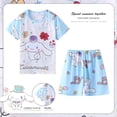 thumbnail image 3 of Conjunto de pijama fino Kawaii Sanrios Hello kittys Kuromi Cinnamoroll para niños, pantalones cortos de manga corta, ropa de casa, Verano, 3 of 4