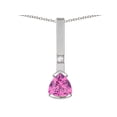 thumbnail image 2 of Star K � 7mm Trillion Created Pink Sapphire Bar Pendant Necklace, 2 of 9