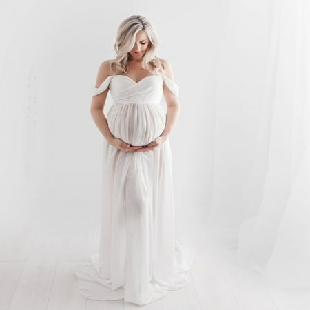 

Pregnant Women Photo Dress Maternity Mopping Long Dress Tube Top Dress White