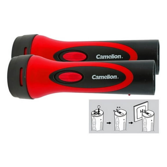 2 pcs 6 LED Rechargeable Plug-In Emergency Ready Flashlight