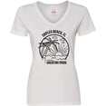thumbnail image 3 of Inktastic Summer Vacation Mode Naples Beach Florida Women's V-Neck T-Shirt, 3 of 5
