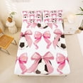 thumbnail image 5 of Erosebridal Girls Pink Bowknot Bed Sheets,Dreamy Princess Style King Sheets For Football Girly 4 Pieces, 5 of 6