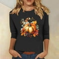 thumbnail image 2 of Wiyuqeen Thankful Grateful Blessed Shirt Women Plus Size 3/4 Sleeve Thanksgiving Shirts Crew Neck Graphic Tees Gifts for Woman, 2 of 5