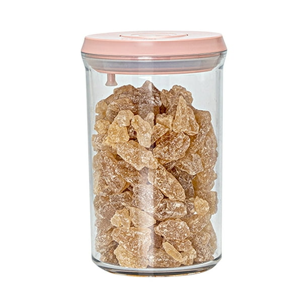 Tarro de almacenamiento de granos en polvo, tarro transparente para cereales con tapa metálica, tarro para almacenar granos para snacks, tarro para almacenar granola, tarro portátil con tapa