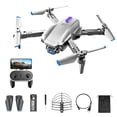 thumbnail image 1 of Modo sin cabeza Drone Quadcopter Adultos Auto retorno LED Luz de control remoto Avión con hélices de repuesto Volar juguete gris con cámara de 6k 2.4GHz Sweethay EL022583-03B, 1 of 7