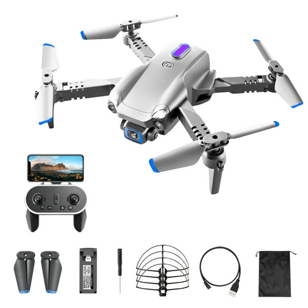 Modo sin cabeza Drone Quadcopter Adultos Auto retorno LED Luz de control remoto Aviones con hélices de repuesto Volar juguete gris con cámara 4K 2.4GHz Sweethay EL022583-02B