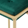 thumbnail image 2 of Weston Home Oddie Gold Finish Velvet Button Tufted Bar Stools, Dark Green (Set of 2), 2 of 10