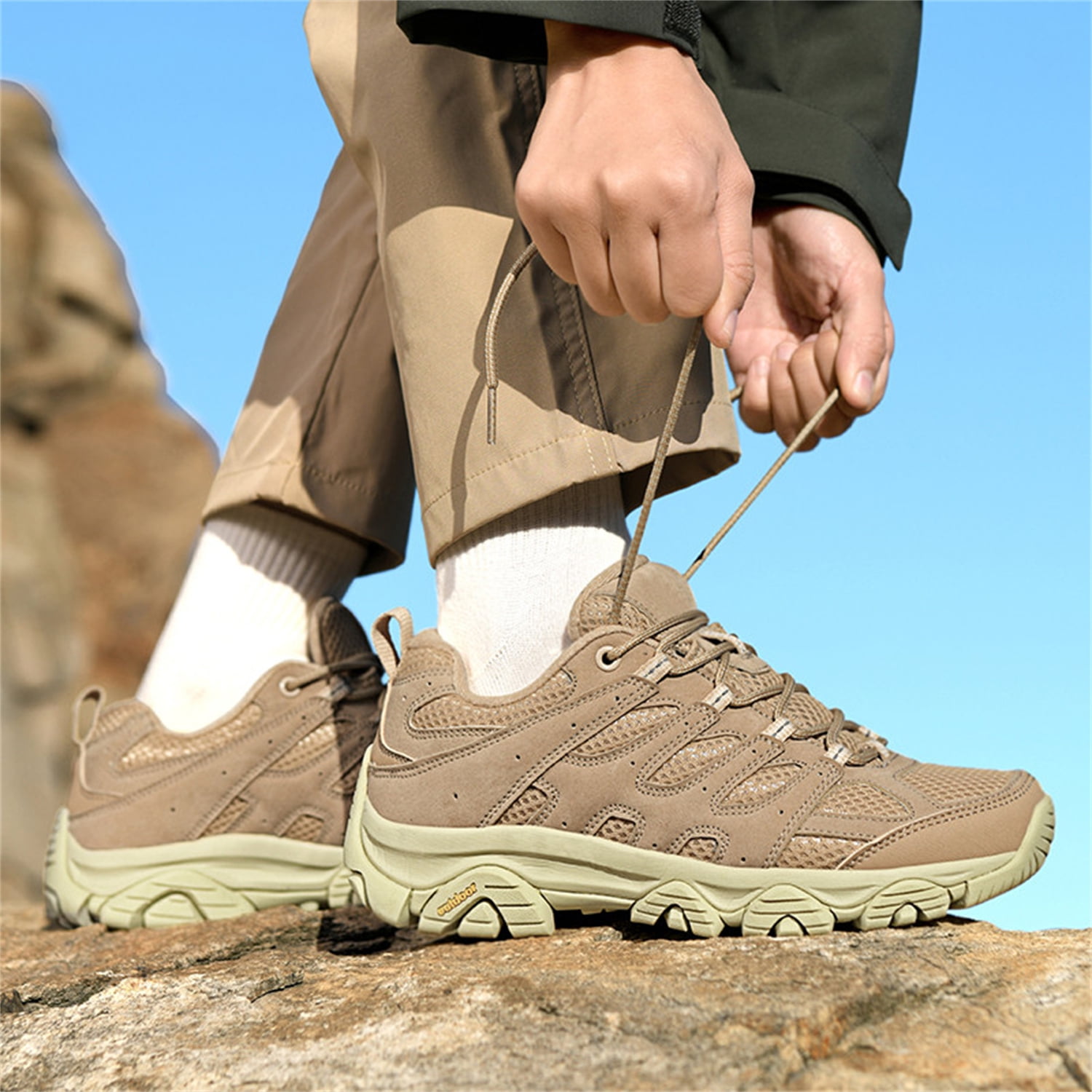 YOURDIARY Mens Gym Shoes Thick Sole Lace-Up Hiking Shoes Sports Running Sneakers