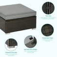 thumbnail image 3 of ACEGOSES 5 Pieces Patio Furniture Sets Outdoor Sectional Rattan Conversation Sofas, Tempered Glass Tabletop - Dark Brown Wicker/Grey Cushions, 3 of 8