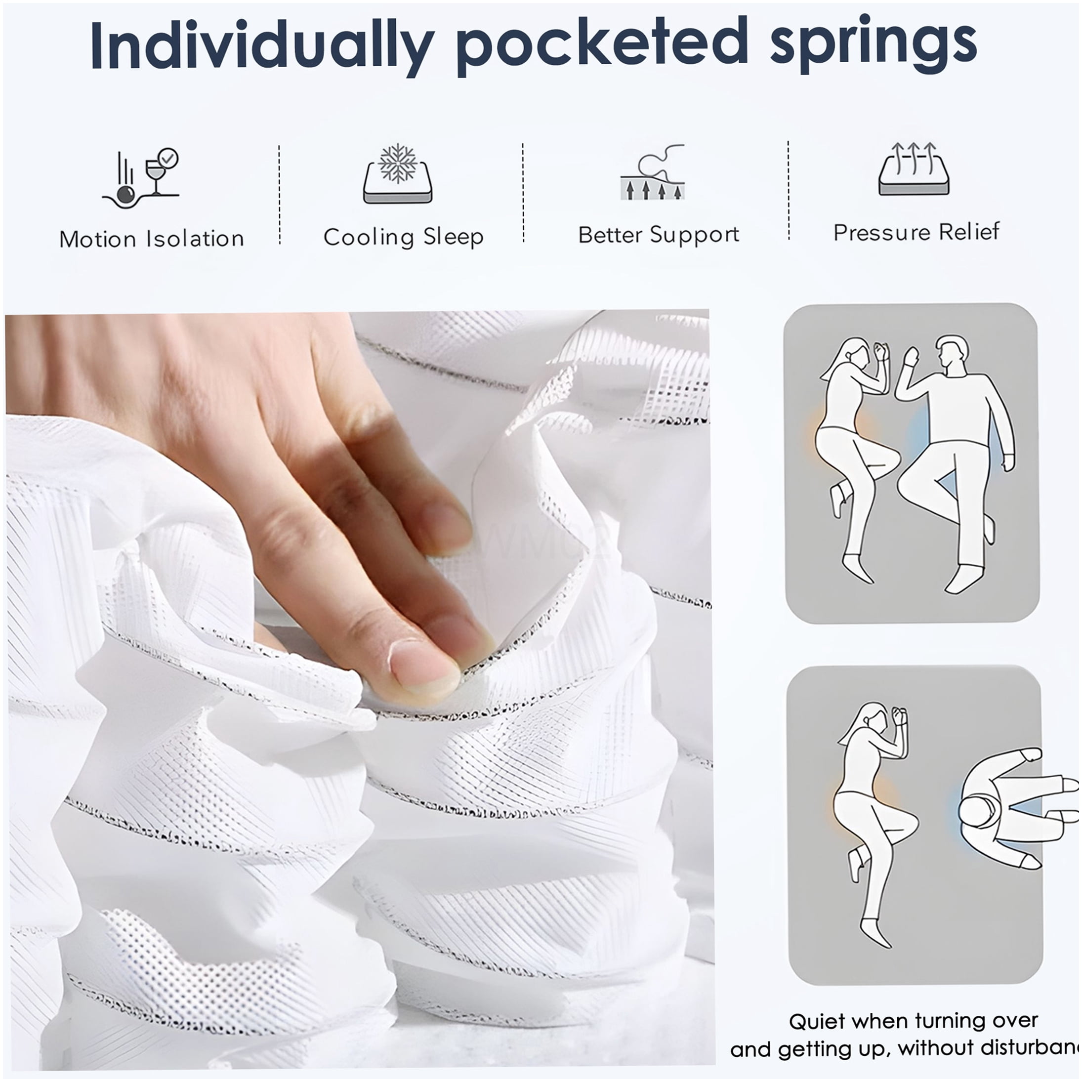 10 Inch King Hybrid Mattress, Medium Firm Gel Memory Foam & Pocket Springs, Cooling Support, Motion Isolation, Edge Support, CertiPUR-US, Bed in a Box