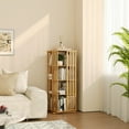 thumbnail image 7 of Yowos Bookcase, 4 Tier Rotating Bamboo Bookshelf 360° Spinning, Natural Color, 7 of 7