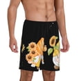 thumbnail image 2 of Fuzoiu Hello Spring Sunflower Gnomes Print Pajama Shorts for Men, Men's Pajama Bottoms,Mens Lounge Sleepwear,Pajama Pants with Pocket-3X-Large, 2 of 6