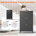 thumbnail image 4 of Kavey Modern Metal Shoe Cabinet with 3 Flip Drawers, Wall & Floor Mount 18-24 Pairs of Shoe Organizer, Steel Black Narrow Shoe Storage Cabinet for Entryway, Hallway and Corridor, 4 of 8