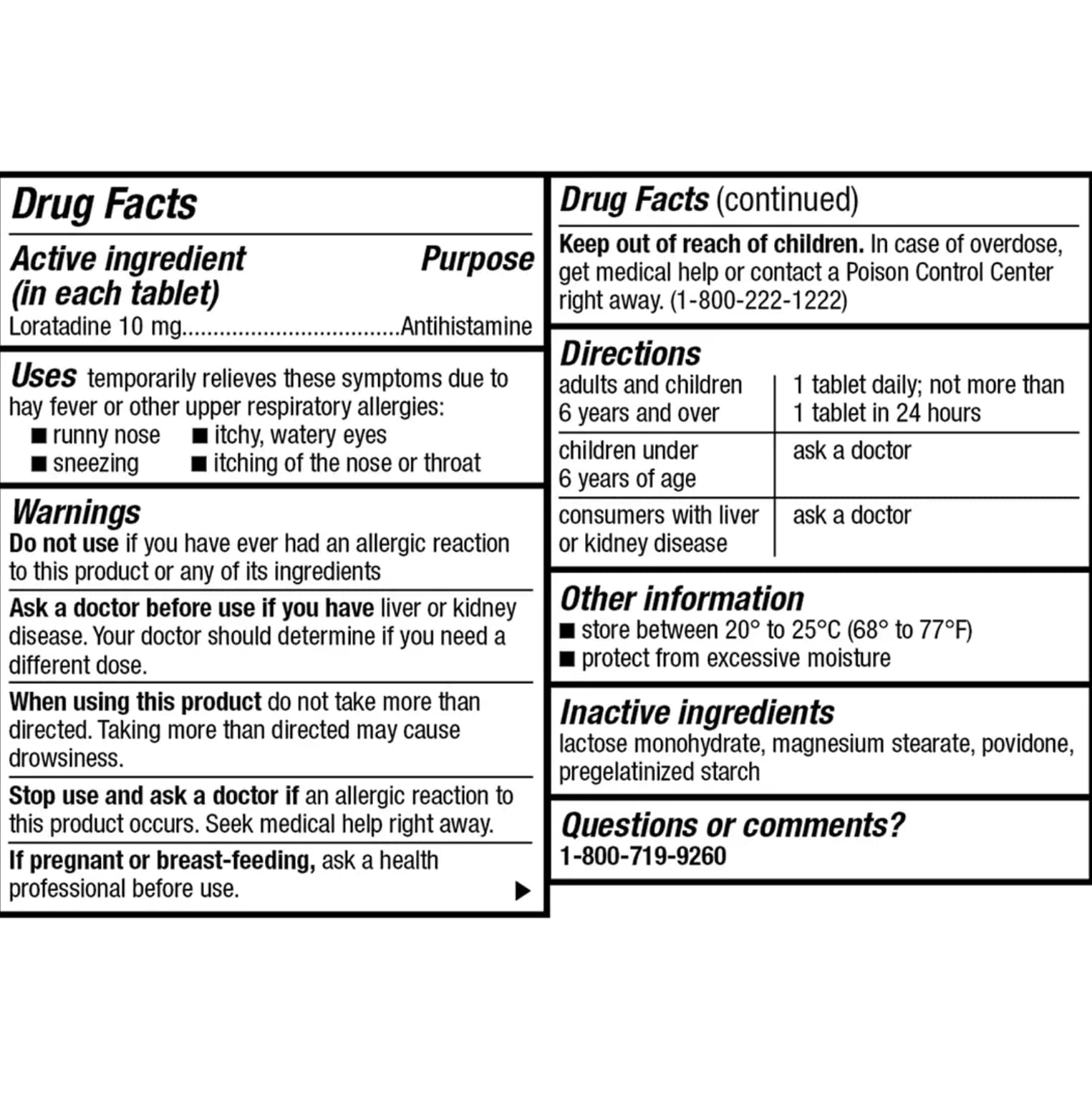 Berkley Jensen Allergy Relief Loratadine 10mg, 365 Tablets