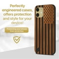 thumbnail image 2 of Case Yard Wooden Case for iPhone-12-Mini Soft TPU Silicone cover Slim Fit Shockproof Wood Protective Phone Cover for Girls Boys Men and Women Supports Wireless Charging American Flag Design, 2 of 7