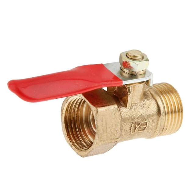 /8'' Male to Female Thread Brass Ball Valve Full Port Usage MF 16mm Red
