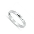 thumbnail image 4 of Amour Love Promise Stackable Script Ring 925 Sterling Silver Band Jewelry Female Male Unisex Size 7, 4 of 4